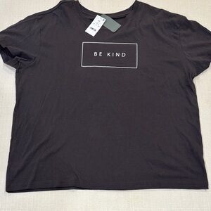 NWT “Be Kind” Charcoal Color Short Sleeve Cotton Tee